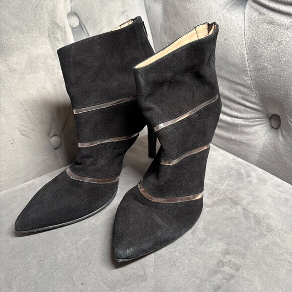Brenda Zaro‎ Black Suede Leather Cutout Ankle Booties – Women’s Size 8.5 - Picture 2 of 14